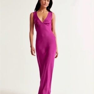 NWT Abercrombie & Fitch Cowl Back Maxi Dress Satin Dress